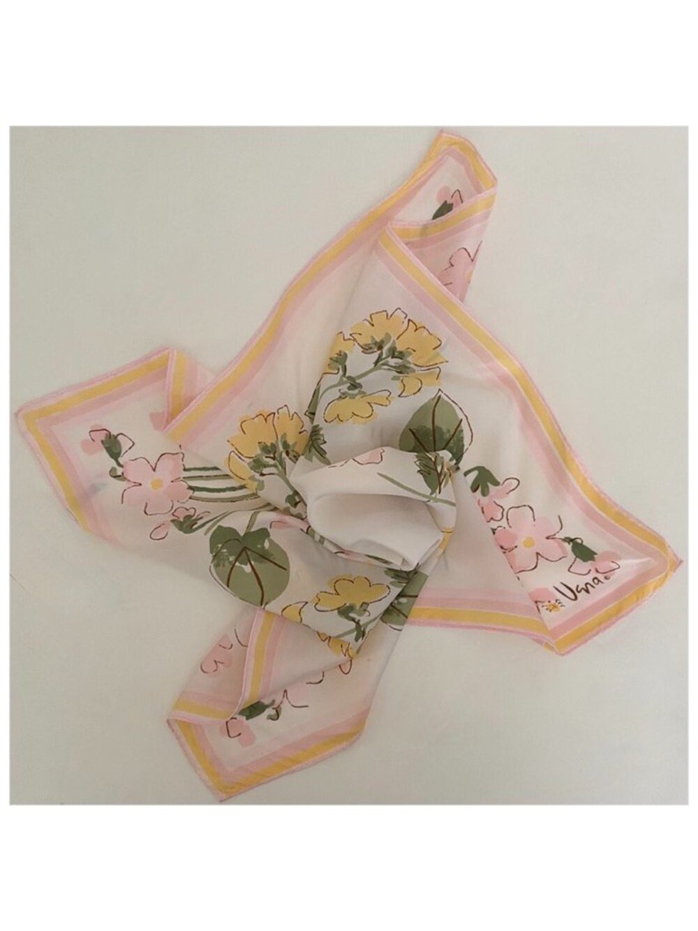 Vintage VERA NEUMANN Square Floral Scarf Pastel Accessory Feminine Flowers